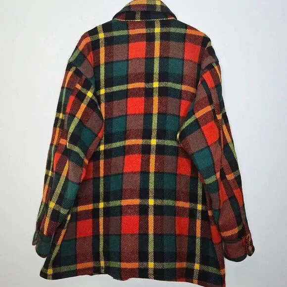 Vintage Johnson Woolen Mills Jacket Mens Tartan Plaid Hunting Wool